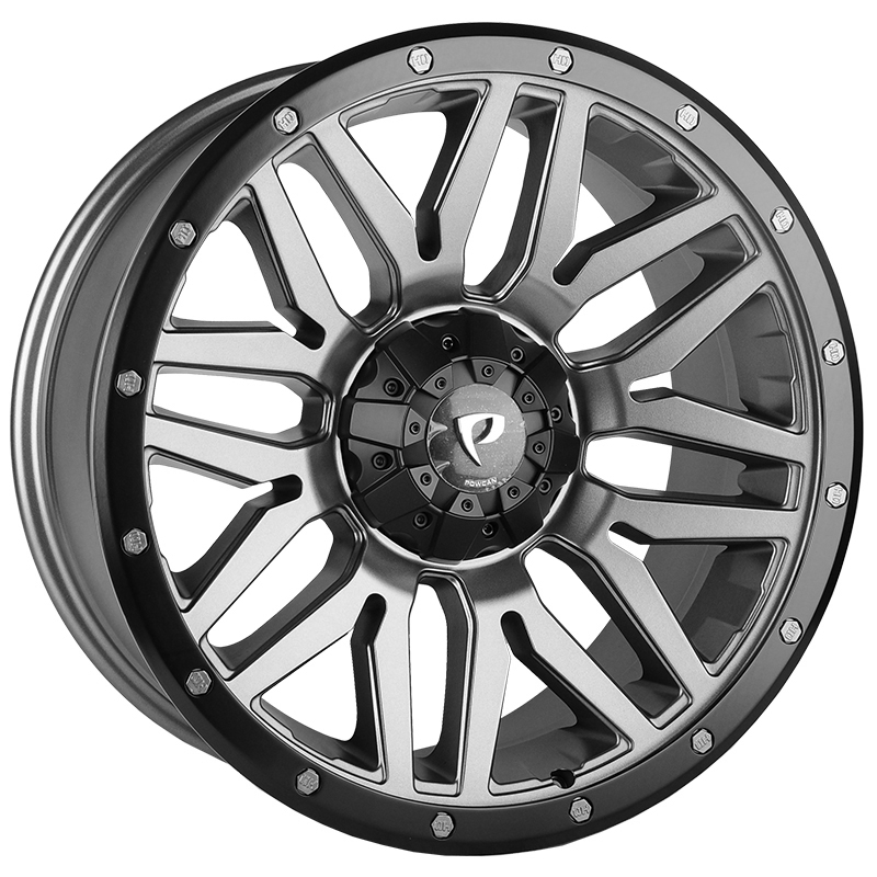Диски Powcan Y5369 8.0x17/10x127/139.7 D77.8 ET15 Matt Grey with Matt Black Lip
