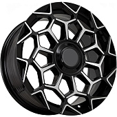 Kipardo KF65 7.5x17 4*108 ET25 DIA73.1 Gloss Black Machined Face Литой