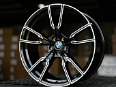 Литые диски BMW 747M style GLOSS BLACK FACE 21” 5x112 ET35 9.5J D66.6